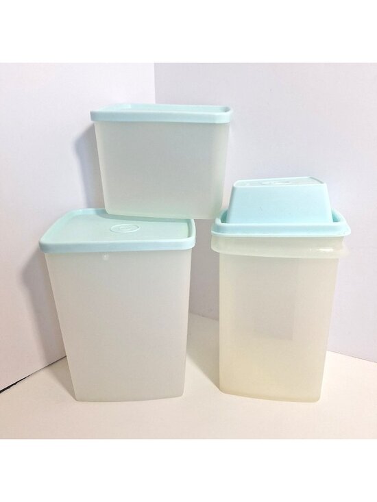 Tupperware Other - Tupperware Square Round Containers Pickle Keeper Seafoam Mint Aqua Vintage